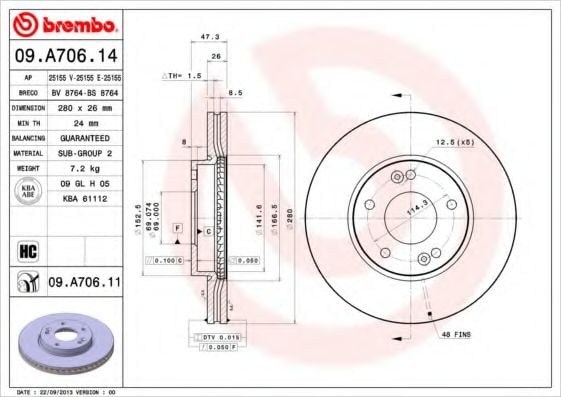 BREMBO 09.A706.11