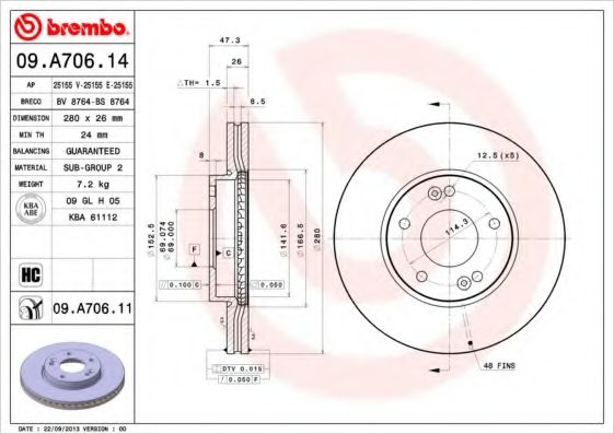 BREMBO 09.A706.14