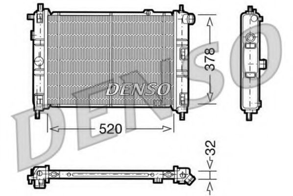 DRM20030 DENSO Охлаждение Радиатор, охлаждение двигателя