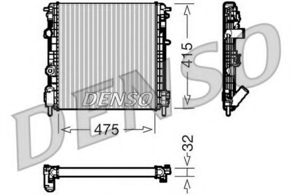 DRM23014 DENSO Cooling System Radiator, engine cooling