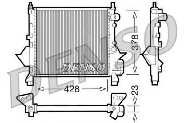DRM23080 DENSO Cooling System Radiator, engine cooling