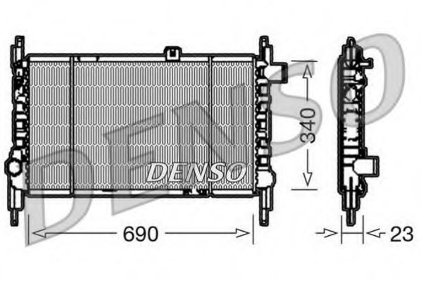 DRM44003 DENSO Охлаждение Радиатор, охлаждение двигателя