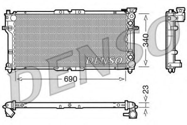 DRM44004 DENSO Cooling System Radiator, engine cooling