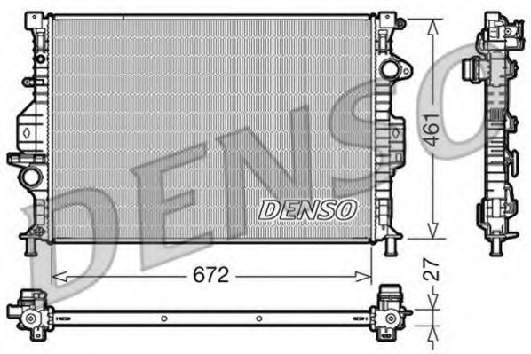 DRM10069 DENSO Cooling System Radiator, engine cooling