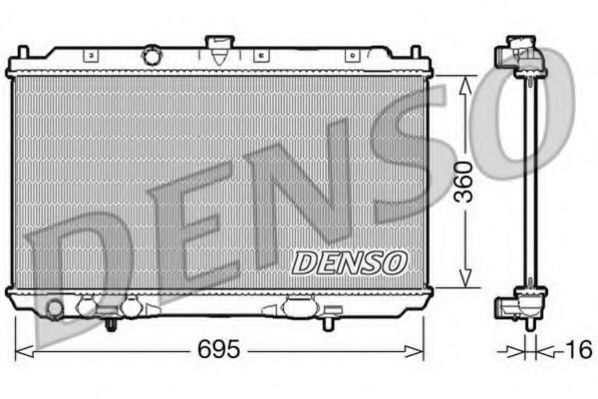 DRM46025 DENSO Охлаждение Радиатор, охлаждение двигателя