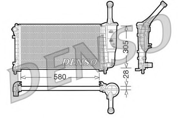 DRM09106 DENSO Cooling System Radiator, engine cooling