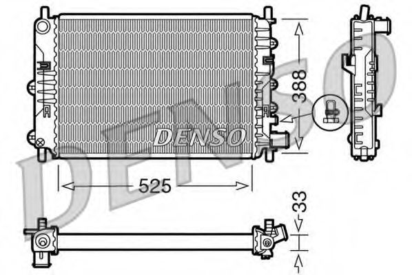 DRM10025 DENSO Cooling System Radiator, engine cooling