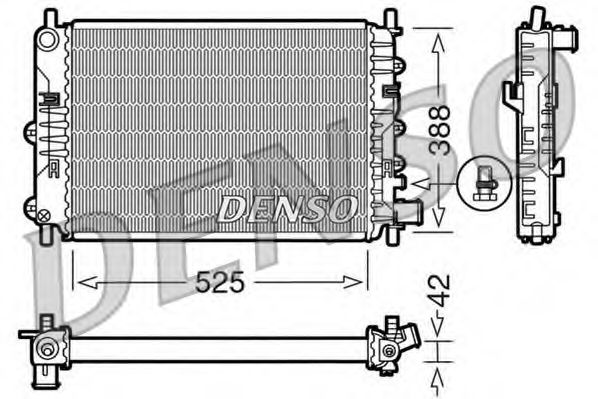 DRM10026 DENSO Cooling System Radiator, engine cooling