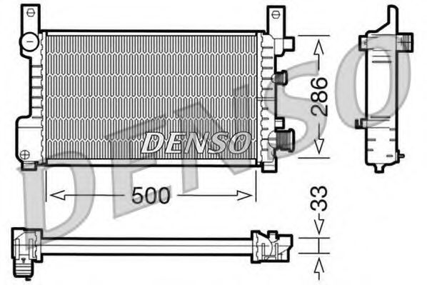 DRM10037 DENSO Cooling System Radiator, engine cooling