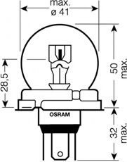 64198SB OSRAM Лампа накаливания, фара дальнего света; Лампа накаливания, основная фара; Лампа накаливания, противотуманная фара; Лампа накаливания, основная фара; Лампа накаливания, фара дальнего света; Лампа накаливания, противотуманная фара