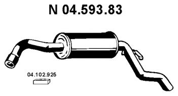 04.593.83 EBERSP%C3%84CHER Система выпуска ОГ Глушитель выхлопных газов конечный