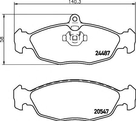 MDB2243 MINTEX Тормозная система Комплект тормозных колодок, дисковый тормоз