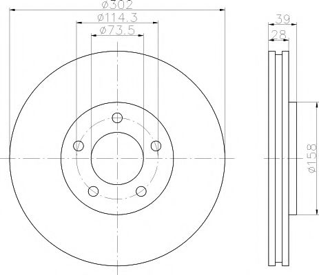MDC1554 MINTEX Тормозная система Тормозной диск