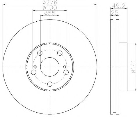MDC1684 MINTEX Тормозная система Тормозной диск