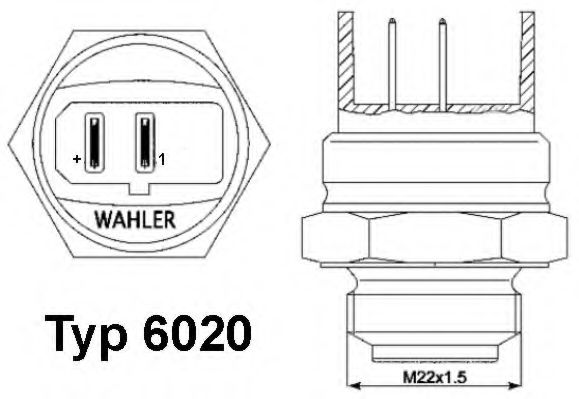 6020.92D WAHLER Temperature Switch, radiator fan; Temperature Switch, radiator fan