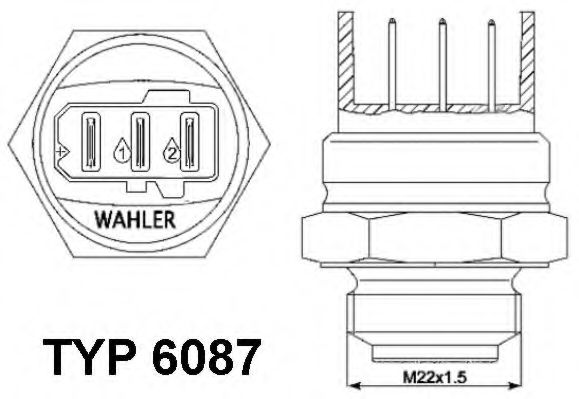 6087.87D WAHLER Cooling System Temperature Switch, radiator fan