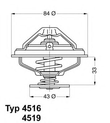 4516.70D WAHLER Cooling System Thermostat, coolant