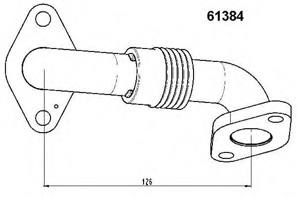 61384D WAHLER Pipe, EGR valve