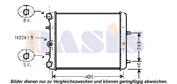040008N AKS+DASIS Cooling System Radiator, engine cooling