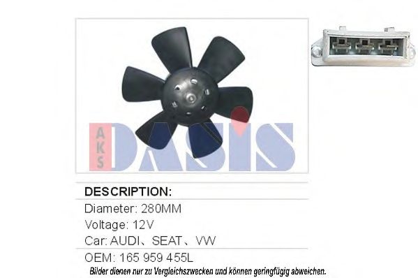 048070N AKS+DASIS Cooling System Fan, radiator