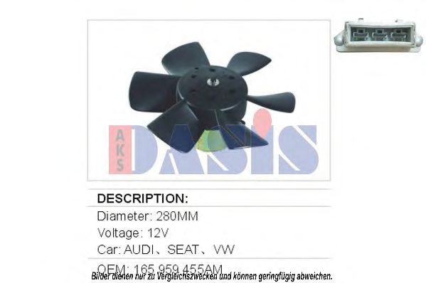 048150N AKS+DASIS Cooling System Fan, radiator