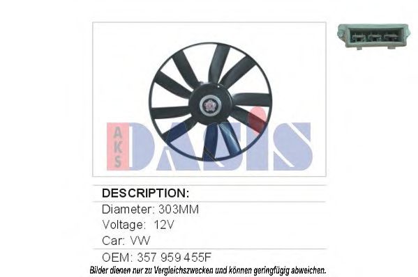 048370N AKS+DASIS Cooling System Fan, radiator