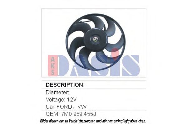 048710N AKS+DASIS Cooling System Fan, radiator