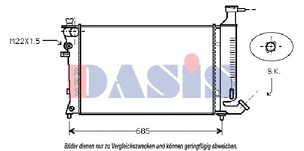 060001N AKS+DASIS Cooling System Radiator, engine cooling