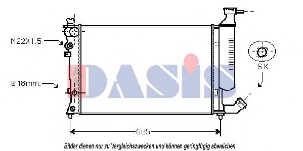 060003N AKS+DASIS Kühler, Motorkühlung