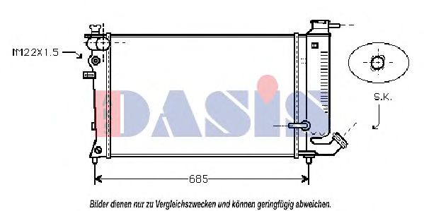 060005N AKS+DASIS Cooling System Radiator, engine cooling