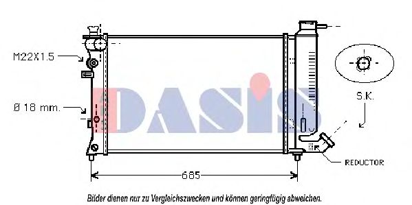 060018N AKS+DASIS Kühler, Motorkühlung