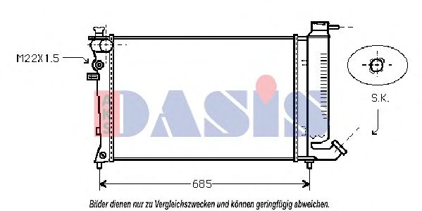 060050N AKS+DASIS Cooling System Radiator, engine cooling