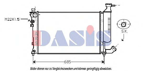 060700N AKS+DASIS Cooling System Radiator, engine cooling