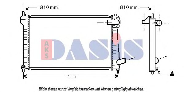 061170N AKS+DASIS Cooling System Radiator, engine cooling