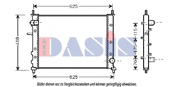 080007N AKS+DASIS Cooling System Radiator, engine cooling