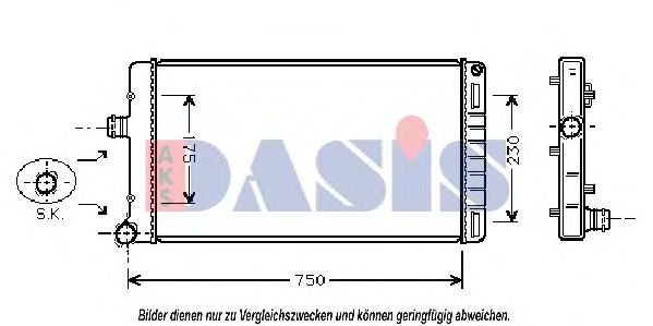 080048N AKS+DASIS Cooling System Radiator, engine cooling