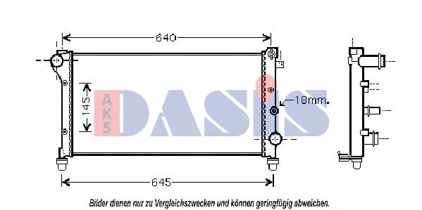 080074N AKS+DASIS Cooling System Radiator, engine cooling
