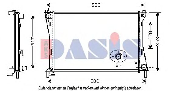 090016N AKS+DASIS Cooling System Radiator, engine cooling
