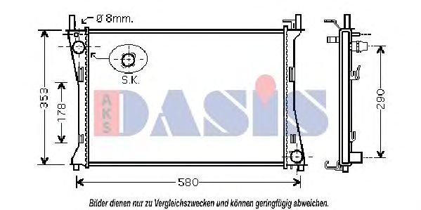 090076N AKS+DASIS Cooling System Radiator, engine cooling