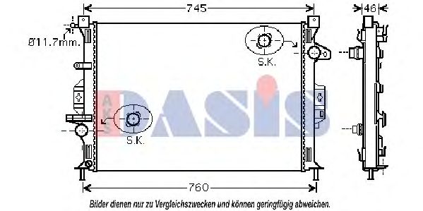 092027N AKS+DASIS Cooling System Radiator, engine cooling