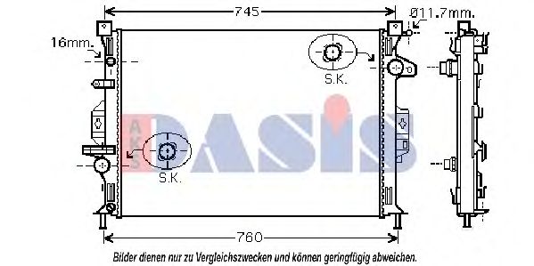 092048N AKS+DASIS Cooling System Radiator, engine cooling