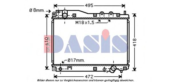100049N AKS+DASIS Cooling System Radiator, engine cooling