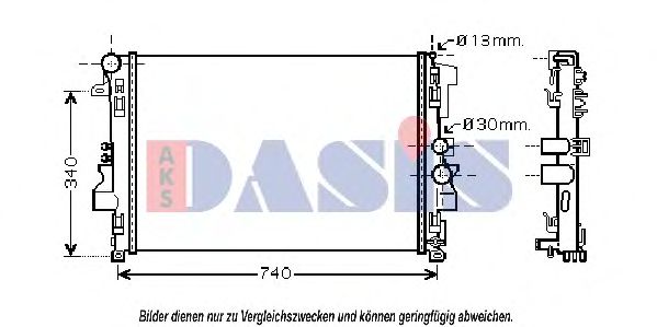 121000N AKS+DASIS Cooling System Radiator, engine cooling