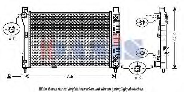 121400N AKS+DASIS Cooling System Radiator, engine cooling