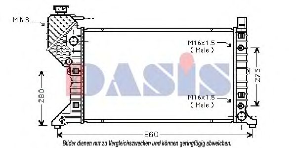 130003N AKS+DASIS Cooling System Radiator, engine cooling