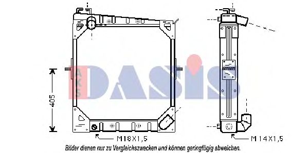 130360N AKS+DASIS Cooling System Radiator, engine cooling