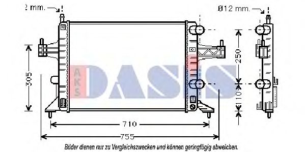 150011N AKS+DASIS Cooling System Radiator, engine cooling
