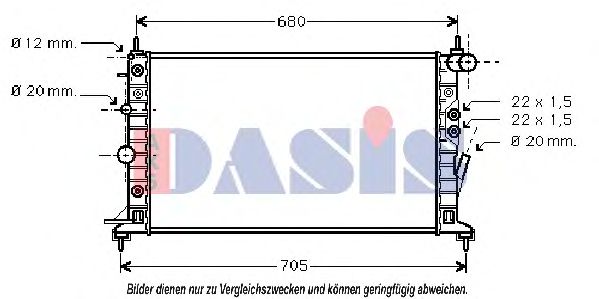 151320N AKS+DASIS Cooling System Radiator, engine cooling