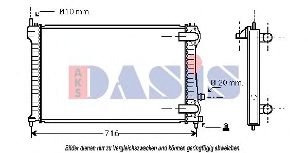 160063N AKS+DASIS Cooling System Radiator, engine cooling