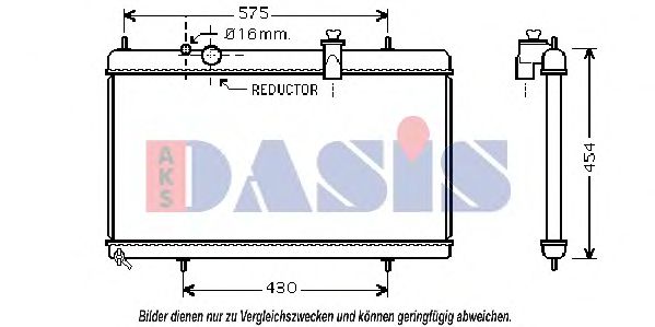 160102N AKS+DASIS Cooling System Radiator, engine cooling